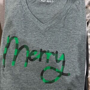 Gray V-Neck 'Merry' T-Shirt